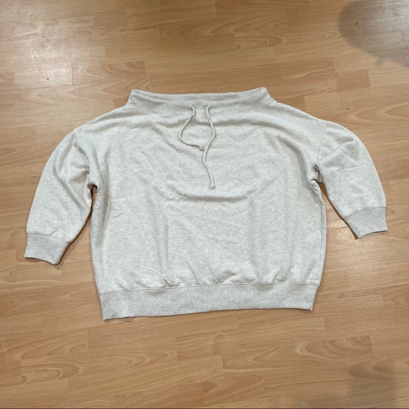 Aerie Cream Off The Shoulder Sweatshirt 